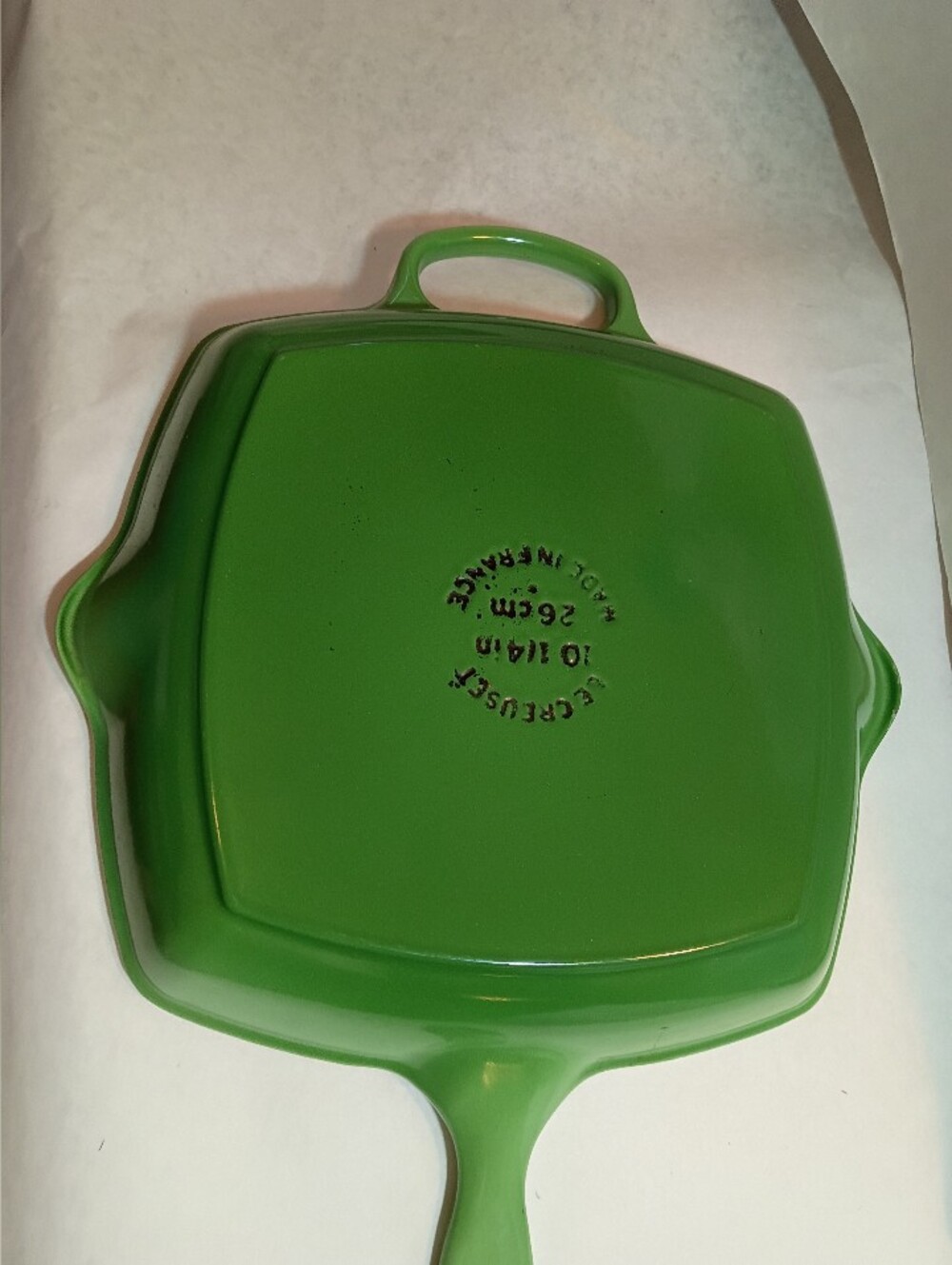 Le Creuset Square Skillet Grill Pan 26 Cast Iron Enamel Green France